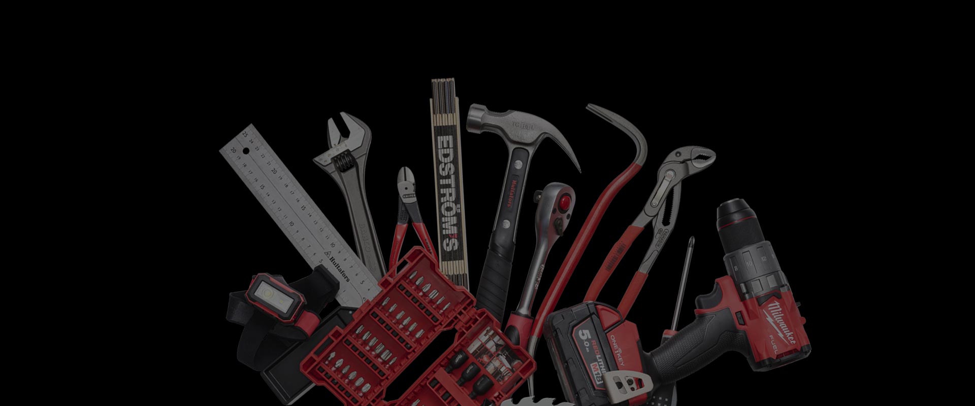 Edströms Verktyg svart banner med verktyg