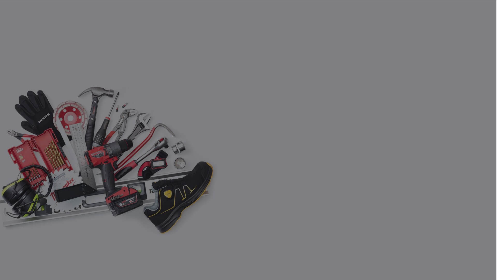 Edströms Verktyg startbanner med verktyg - mörk