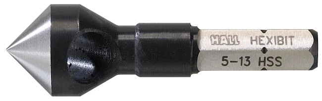 Försänkare - för mjukare stål, aluminium, koppar m.m. Hexibit HSS