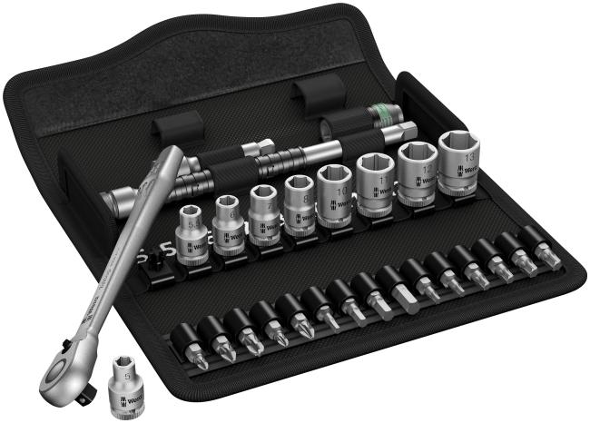 Hylsnyckelsats med 1/4" fyrkantsfäste. Wera 8100 SA 8