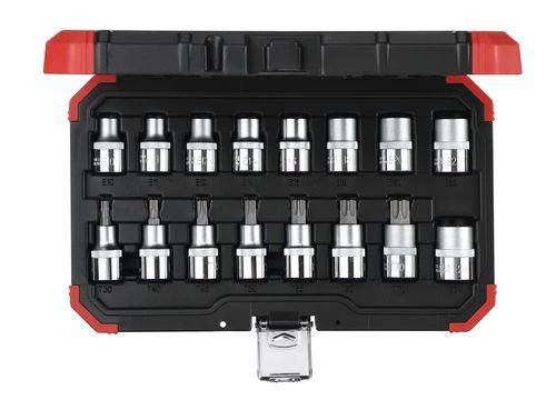 Hyllsnyckel set 1/2" TORX, 16 pcs