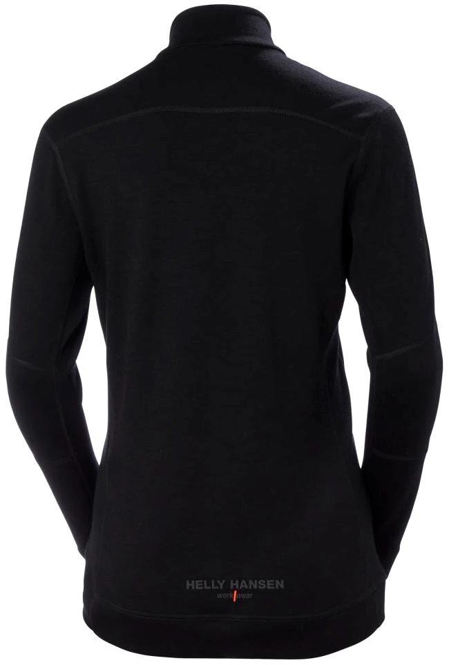 W HH LIFA MERINO HALF ZIP 990 BLACK /M