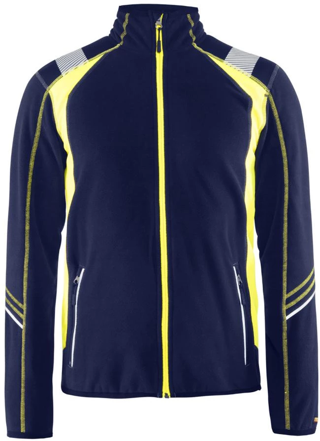 Fleecejacka 49931010, svart/gul, marin/gul