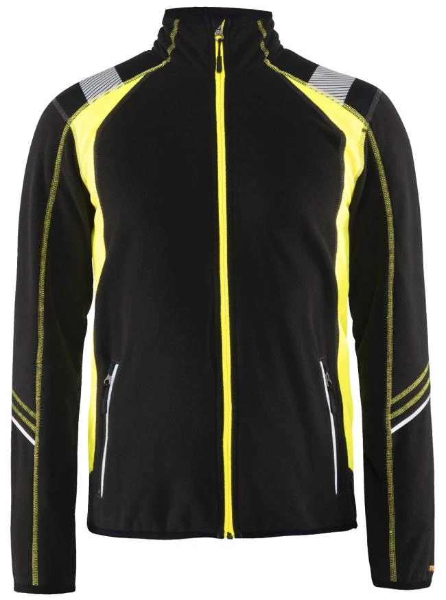 Fleecejacka 49931010, svart/gul, marin/gul