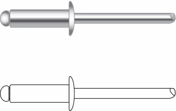 Blindnit multigrip med stort kullrigt huvud AL/ST