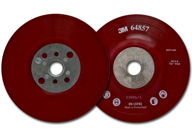 STÖDPLATTA FIBERRONDELL 125MM 5/8" & M14 RÄFFLAD RÖD