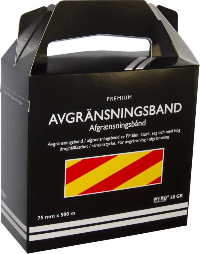 VARNINGSBAND 38GR GUL/RÖD 75MM