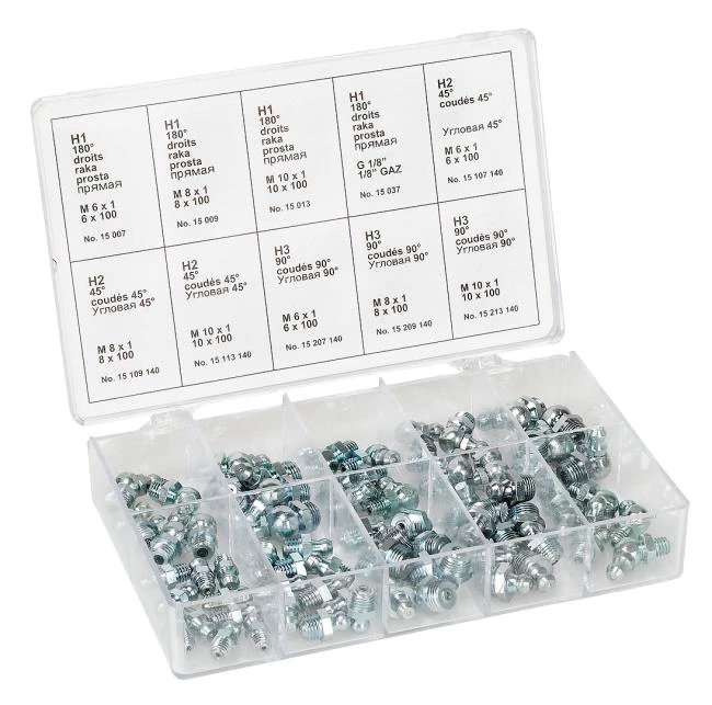 Smörjnipplar i sats Pressol