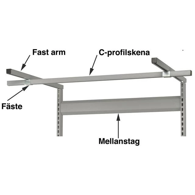 SKENA C-PROFIL GRÅ 1990MM