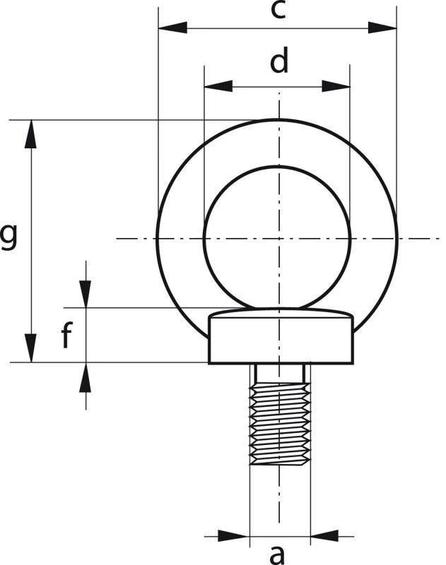 Lyftögla med tapp DIN 580 Green Pin
