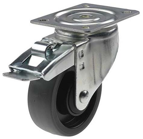 Containerhjul svängbart med platta och broms STRUKTUR