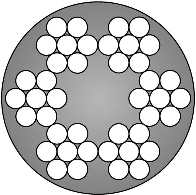 Stållina 42-trådig galvaniserad/PVC