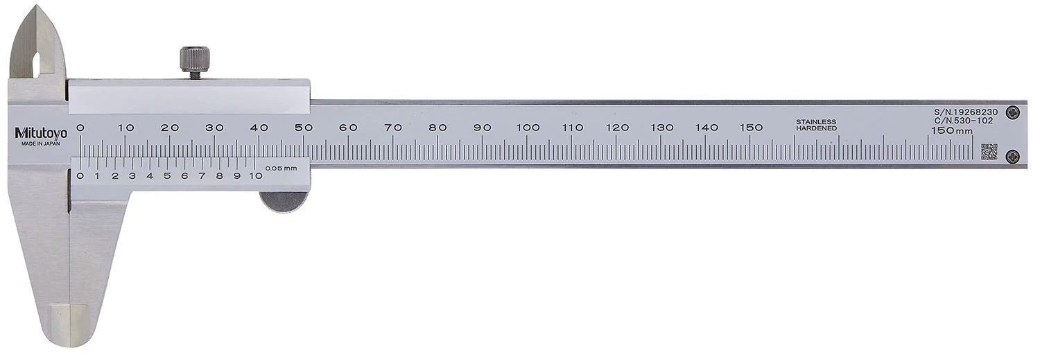 Analogt skjutmått med nonieskala
