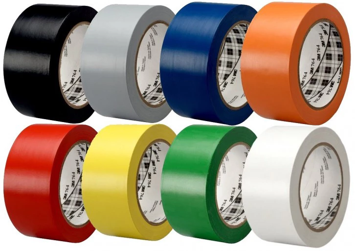 Vinyltejp 764 från 3M i åtta olika färger.