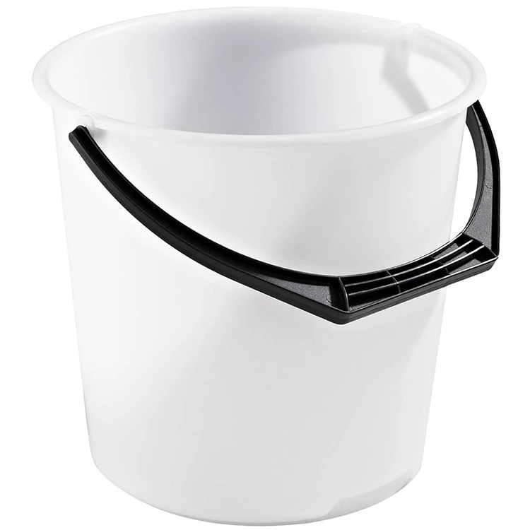 Vit plasthink med plasthandtag 10 liter