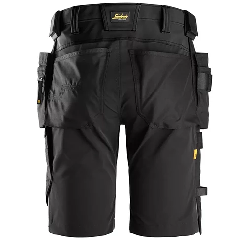 Snickers Fullstretchshorts AllroundWork 6175 i den svarta färgen Black\Black - 0404 bakifrån.