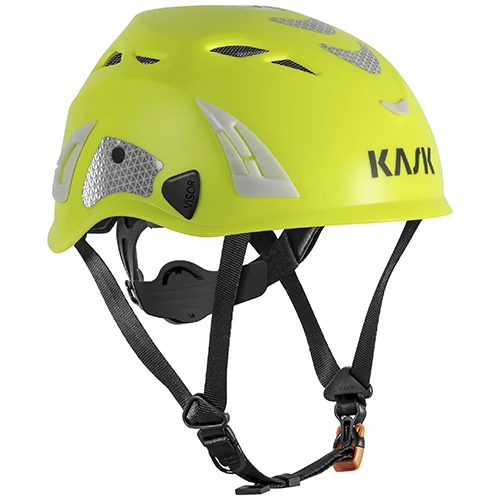 Skyddshjälm KASK Superplasma AQ Hi Viz i gul färg.
