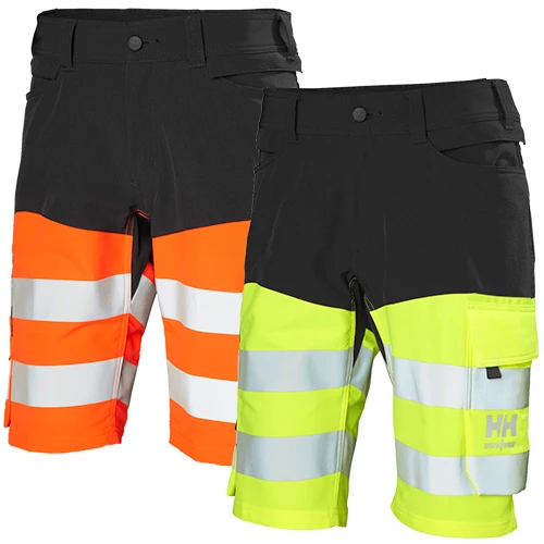 Shorts Alna 4x HH Connect Hi-Vis i orange och gul färg framifrån.