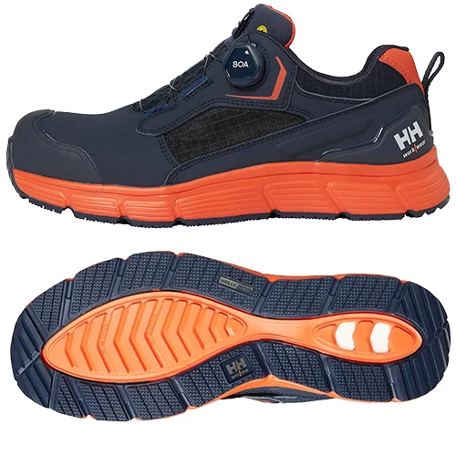 Helly Hansen 78357 Kensington MXR sandal Boa S1PS i färgen orange och marinblå.