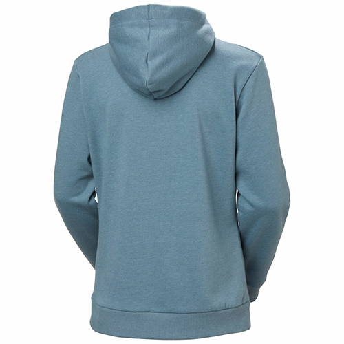 Helly Hansen Classic Logo Hoodie i den turkos-blå färgen 580 Washed Navy Melange baktill.