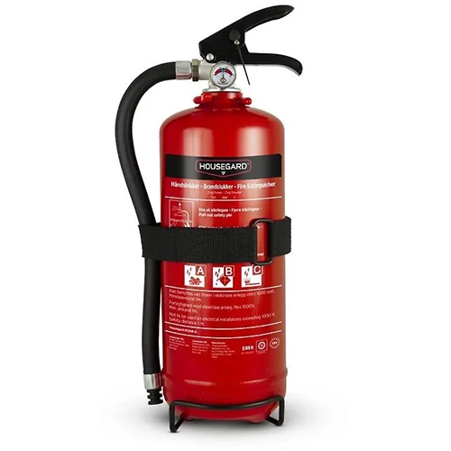 Houseguard röd Pulversläckare 2kg klass 13A 89B C.