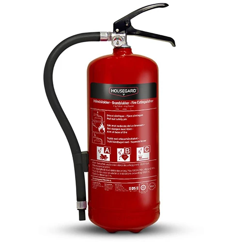 Houseguard röd Pulversläckare 4kg Klass 8A 34B C.