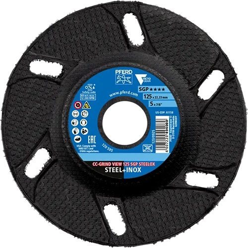 Pferd Slipskiva Slipskiva CC-Grind View med hål, ovansidan.