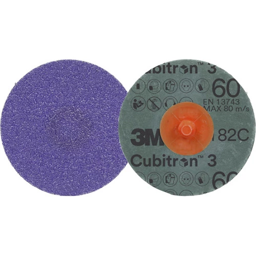 3M Roloc Sliprondell 1182C Cubitron 3. Både slipytan och dess baksida.