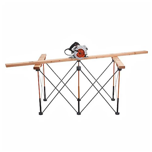 Bora Centipede Arbetsbord CK6S i utfällt läge med verktyg på.