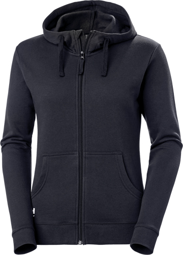 Helly Hansen 79323 Classic Zip Hoodie för dam i den blå färgen 590 Navy visad framifrån.