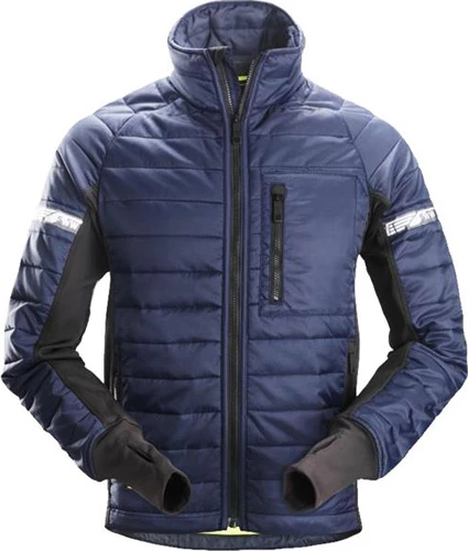 Snickers Täckjacka 8101 i färgen marin och svart med reflexband på armarna.