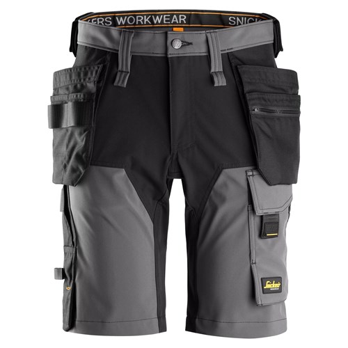 Snickers Fullstretchshorts AllroundWork 6175 i färgen Steel grey\Black - 5804.