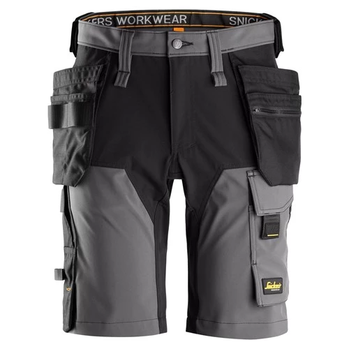 Snickers Fullstretchshorts AllroundWork 6175 i färgen Steel grey\Black - 5804.