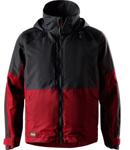 Snickers AllroundWork Vattentät Skaljacka 1304 i färgen 1604 chiliröd/svart.