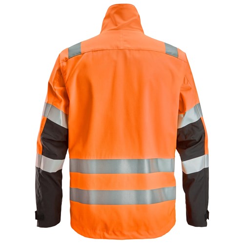 Snickers Varseljacka 1532 i orange och svart visad bakifrån.