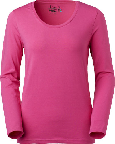 South West Lily Långärmad T-shirt i ceriserosa.