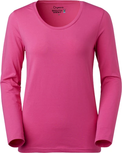 South West Lily Långärmad T-shirt i ceriserosa.