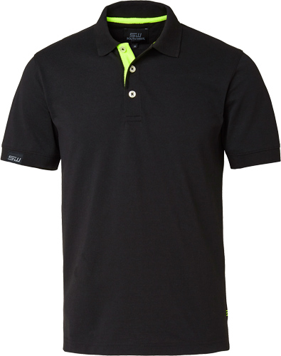 South West Polo Piké Herr i färgen black/yellow, svart med gula detaljer.
