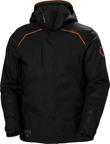 Helly Hansen Vinterjacka Chelsea Evo 2.0 i svart med orange detaljer.
