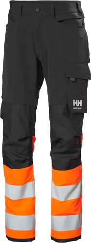 Helly Hansen 77340 Alna 4X HH Connect Varsel Byxa i svart och orange varselfärg.