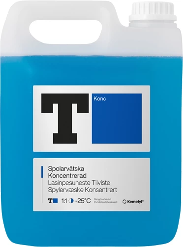 Spolarvätska koncentrerad T-Blå i 4-liters dunk.