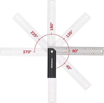 Hultafors ställbar vinkelhake Quattro 270 och möjliga fasta lägen och grader att rotera till.