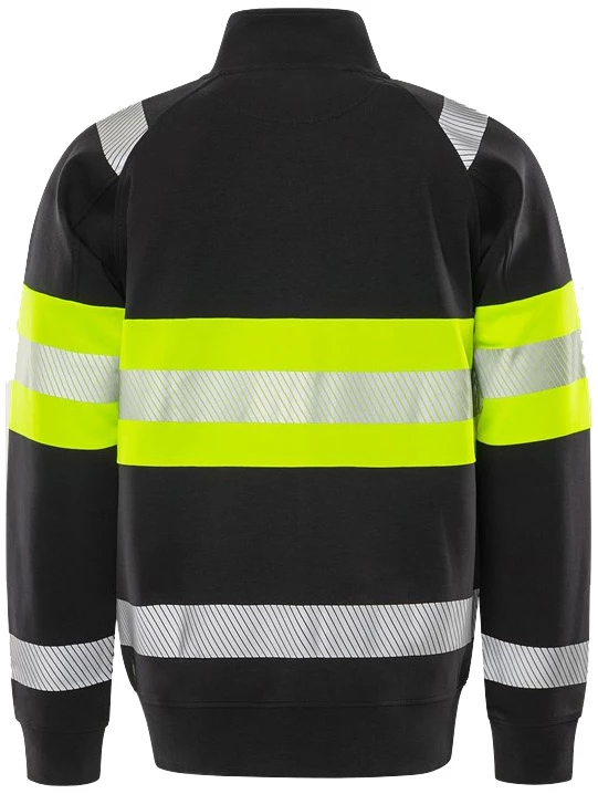 Fristads Sweatshirt 7531 i svart och varselgul bak.