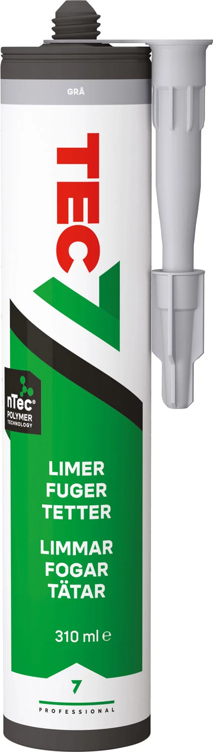 Tec 7 Lim och fog 310ml-patron i färgen Grå.