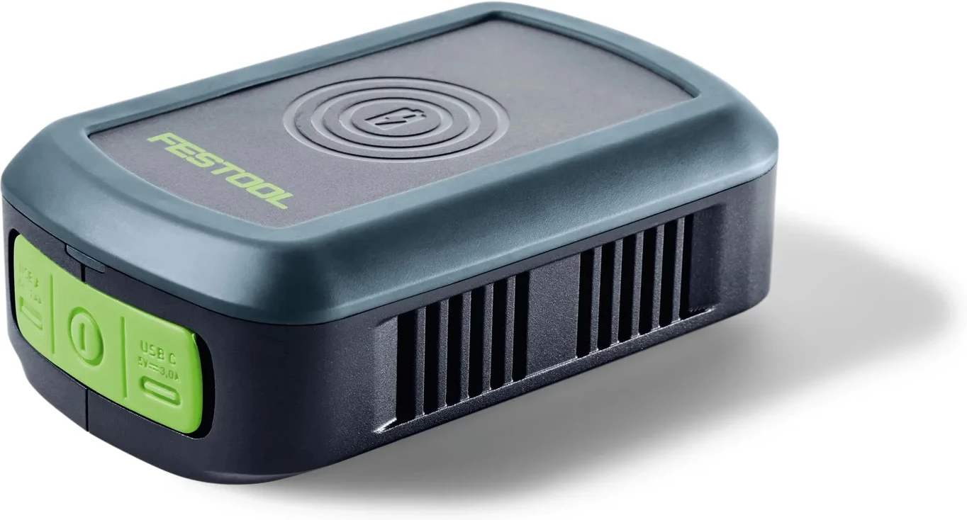 Festool Batteriadapter ADP05 för mobilladdning med sladd eller trådlöst.
