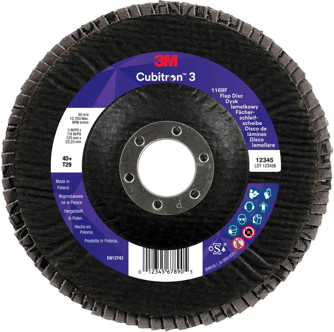 Lamellrondell 1169F Cubitron 3 konvex från 3M.