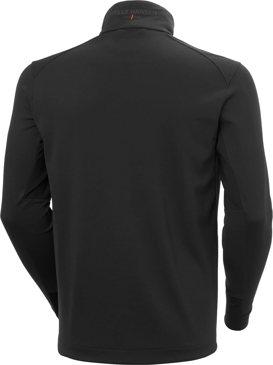 Helly Hansen 72378 Tech Active Midlayer i svart (990 Black), sedd bakifrån.